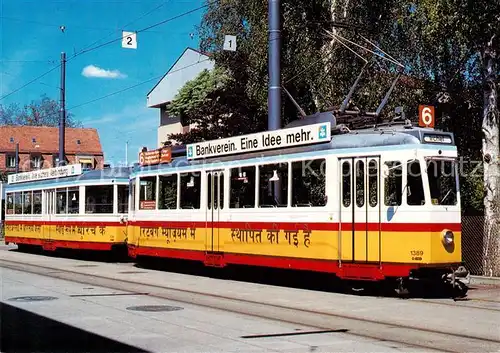 AK / Ansichtskarte  Strassenbahn_Tramway-- Zuerich VBZ Motorwagen Be 4/4 1389 Anhaenger B4 738 