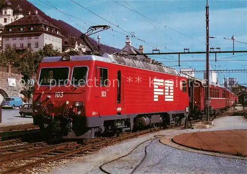 AK / Ansichtskarte 73902728 Eisenbahn_Railway_Chemin_de_Fer Furka-Oberalp-Bahn HGe 4/4 2 103 Marcau da Cuera Chur SLM/BBC/1986 