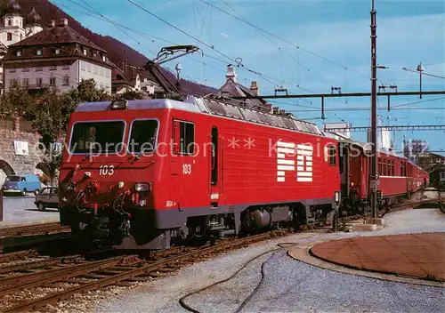 AK / Ansichtskarte  Eisenbahn_Railway_Chemin_de_Fer Furka-Oberalp-Bahn HGe 4/4 2 103 Marcau da Cuera Chur SLM/BBC/1986 