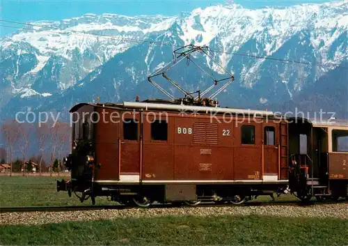 AK / Ansichtskarte 73902760 Eisenbahn_Railway_Chemin_de_Fer Berner Oberland Bahnen BOB Zahnradlokomotive HGe 3/3 22 