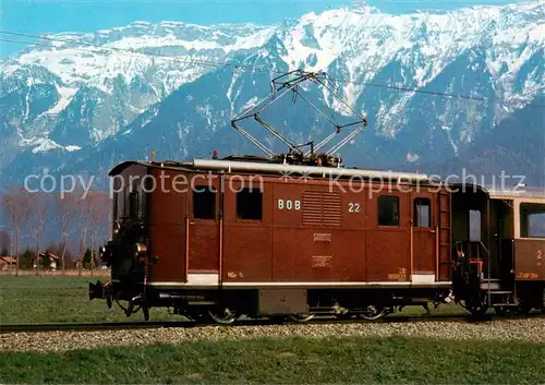 AK / Ansichtskarte  Eisenbahn_Railway_Chemin_de_Fer Berner Oberland Bahnen BOB Zahnradlokomotive HGe 3/3 22 