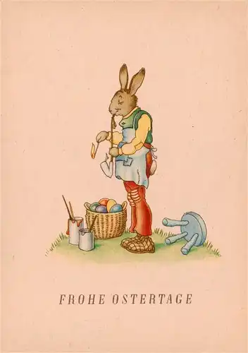 AK / Ansichtskarte 73902830 Ostern_Easter_Paques_Pasqua Hase Eier Lamberz-Karte Litho 