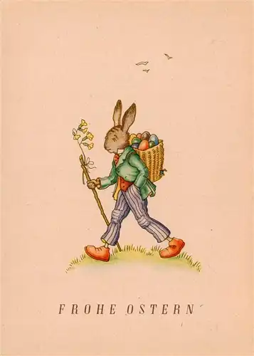 AK / Ansichtskarte  Ostern_Easter_Paques_Pasqua Hase Eierkorb Litho  