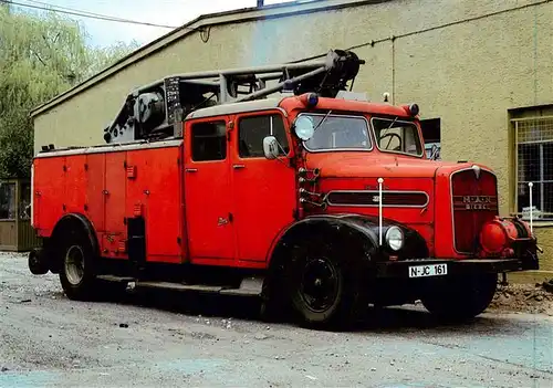 AK / Ansichtskarte 73902851 Feuerwehr_Fire-Brigade_Pompiers_Bomberos Ruestkraftwagen RKW 10 MAN 758 L1 1955 
