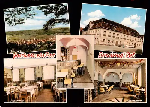 AK / Ansichtskarte  Berching Panorama Gasthaus zur Post Gastzimmer Nebenzimmer Bar Berching