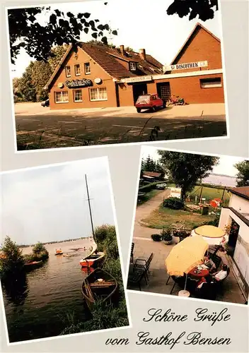 AK / Ansichtskarte  Floegeln Cafe am See Gasthof Bensen Bootspartie Floegeln