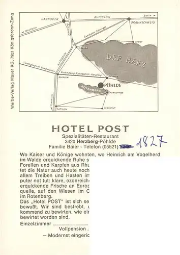 AK / Ansichtskarte  Poehlde Hotel Restaurant Zur Post Gastraeume Gaestezimmer Bad Poehlde