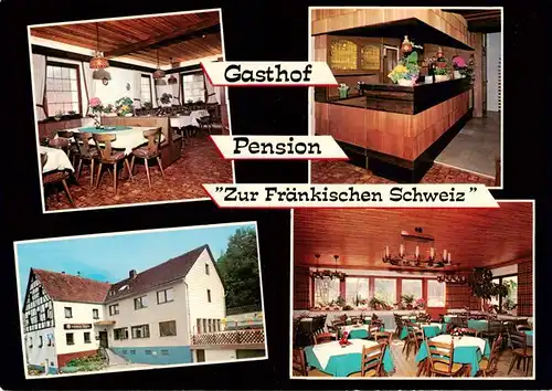 AK / Ansichtskarte 73902932 Klausberg_Betzenstein_Bayern Gasthof Pension Zur Fraenkischen Schweiz Gastraeume Theke 