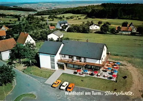 AK / Ansichtskarte  Burgholz_Kirchhain Waldhotel am Turm Fliegeraufnahme Burgholz Kirchhain