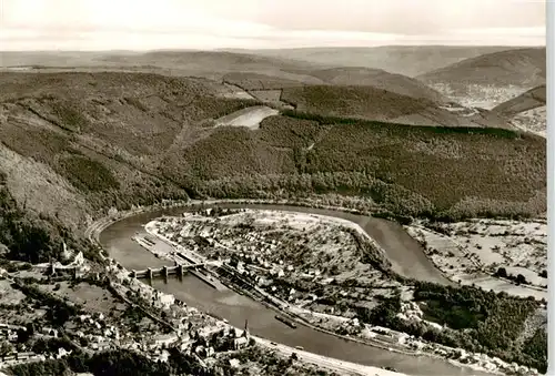 AK / Ansichtskarte  Hirschhorn_Neckar Fliegeraufnahme mit Neckarschleife Hirschhorn Neckar