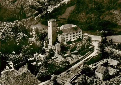 AK / Ansichtskarte  Neckarmuehlbach Burg Guttenberg mit Burgmuseum und Falkenhof Fliegeraufnahme Neckarmuehlbach