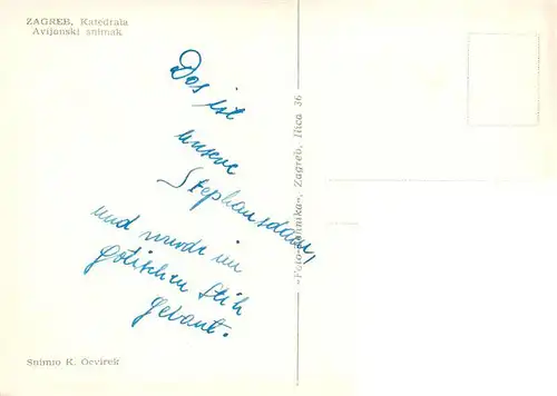 AK / Ansichtskarte  Zagreb_Agram_Croatia Katedrala Fliegeraufnahme 