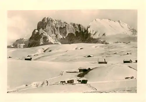 AK / Ansichtskarte 73903073 Seiseralm_Alpe_di_Siusi_Trentino_IT Winterpanorama in den Dolomiten 