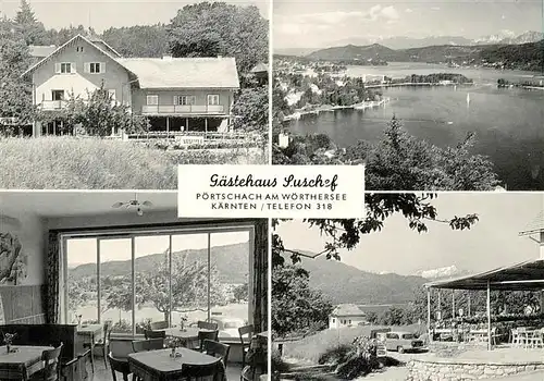 AK / Ansichtskarte  Poertschach_Woerthersee Gaestehaus Suschef Gaststube Terrasse Seepartie Poertschach Woerthersee