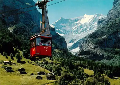 AK / Ansichtskarte  Grindelwald_BE Luftseilbahn Grindelwald Pfingstegg mit Fiescherhoerner 