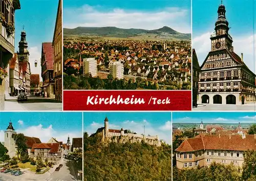 AK / Ansichtskarte  Kirchheim__Teck Ortspartie Panorama Rathaus Schloesser 