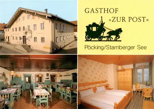 AK / Ansichtskarte  Poecking_Starnberg Gasthof Zur Post Gastraum Gaestezimmer Poecking_Starnberg