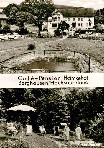 AK / Ansichtskarte  Berghausen_Meschede Cafe Pension Heimkehof Kneipptretbecken Berghausen Meschede