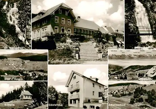 AK / Ansichtskarte  Todtnauberg Gr Wasserfall Hornblick Kapelle Gasthof Engel Gaestehaus Kl Wasserfall Alpensicht Schwimmbad Todtnauberg