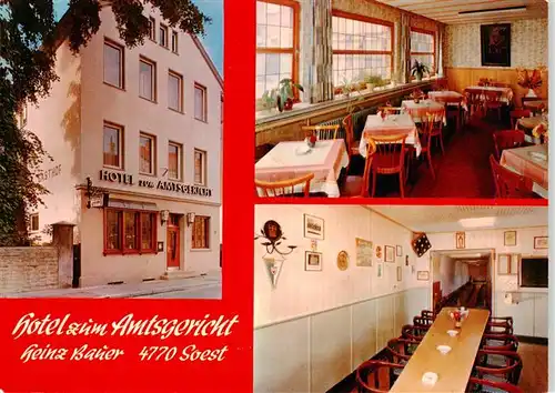 AK / Ansichtskarte 73903188 Soest_DE_NRW Hotel zum Amtsgericht Gastraum Kegelbahn 