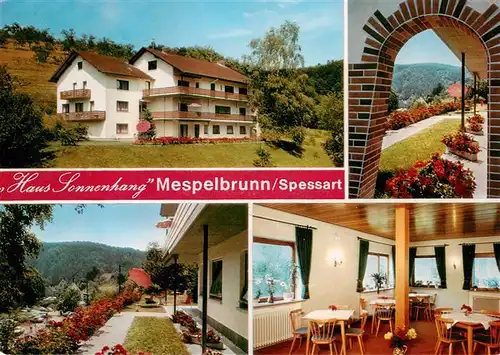 AK / Ansichtskarte 73903190 Mespelbrunn Haus Sonnenhang Terrasse Gastraum Mespelbrunn