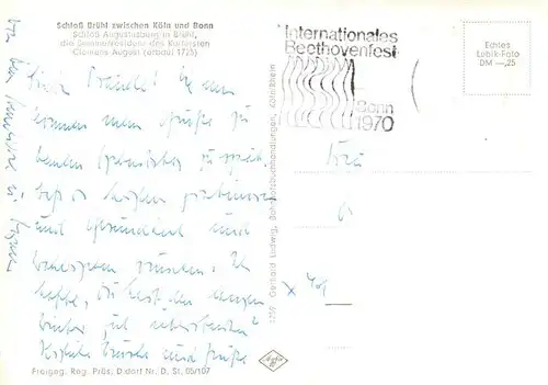 AK / Ansichtskarte  Bruehl_Rheinland Fliegeraufnahme Schloss Augustusburg Bruehl_Rheinland