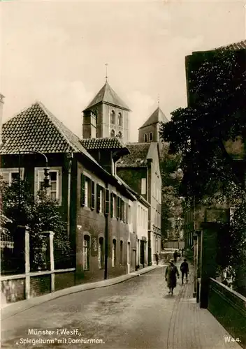 AK / Ansichtskarte  Muenster__Westfalen Spiegelturm mit Domtuermen 