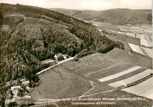 AK / Ansichtskarte  Willingen_Sauerland Eichenkreuzheim mit Ettelsberg Fliegeraufnahme Willingen_Sauerland