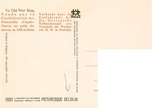 AK / Ansichtskarte 73903255 Belgium_Belgie_Belgien Ye Old Print Shop 