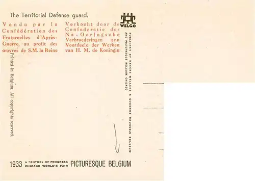 AK / Ansichtskarte 73903256 Belgium_Belgie_Belgien The Territorial Defense guard 