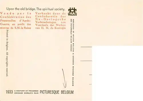 AK / Ansichtskarte  Belgium_Belgie_Belgien Upon the old bridge The spiritual society 