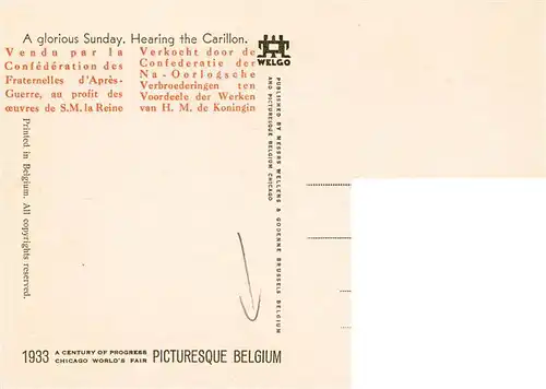 AK / Ansichtskarte 73903261 Belgium_Belgie_Belgien a glorious Sunday Hearing the Carillon 