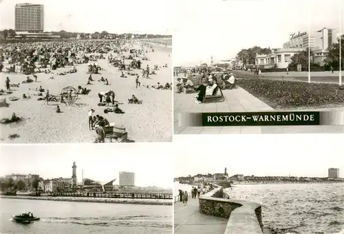 AK / Ansichtskarte 73903268 Warnemuende_Ostseebad Blick vom Strand zum Hotel Neptun Am Kurhaus An der Hafeneinfahrt Blick von der Mole Warnemuende_Ostseebad