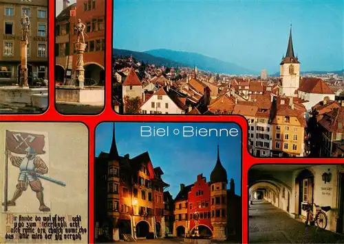 AK / Ansichtskarte  Biel_Bienne_BE Altstadt Brunnen Panorama Teilansichten 