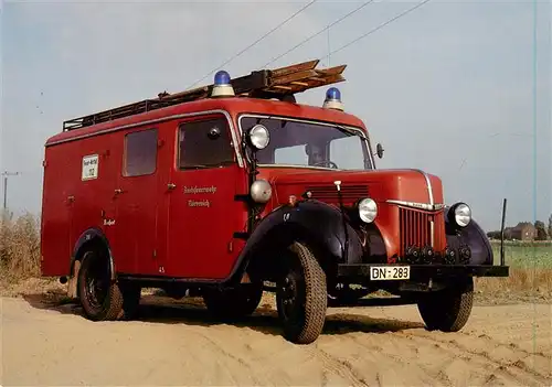 AK / Ansichtskarte  Feuerwehr_Fire-Brigade_Pompiers_Bomberos FORD Ruhr G 38 T Spezial 1950 Loeschgruppenfahrzeug LF 8 Bachert 