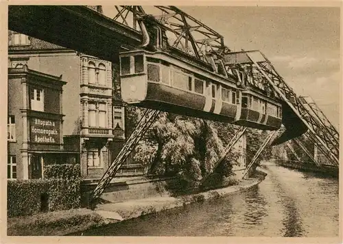 AK / Ansichtskarte  Barmen_Wuppertal Schwebebahn an der Adlerbruecke Barmen Wuppertal