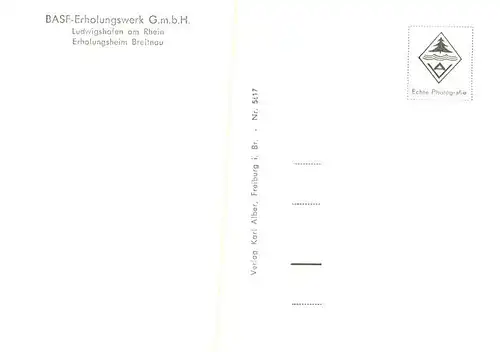 AK / Ansichtskarte  Breitnau BASF Erholungswerk Breitnau
