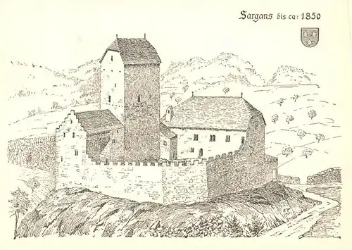AK / Ansichtskarte  Sargans_SG Schloss Zeichnung 