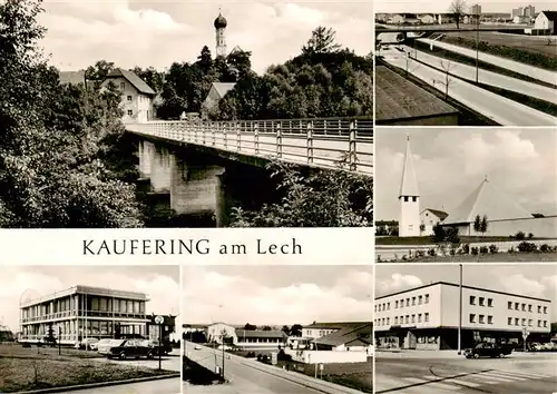 AK / Ansichtskarte  Kaufering Bruecke Kirchen Ortsansichten Kaufering