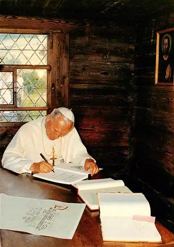 AK / Ansichtskarte  Flueeli-Ranft_Fluehli-Ranft_OW Papst Johannes Paul II bei Bruder Klaus im Wohnhaus Flueeli Ranft 