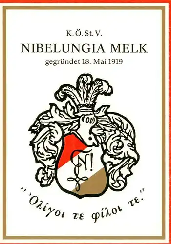 AK / Ansichtskarte  Melk_Donau_Niederoesterreich_AT KoeStV Nibelungia Melk Wappen 