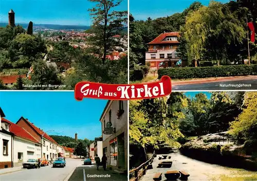 AK / Ansichtskarte  Kirkel Teilansicht Burgruine Naturfreundehaus Goethestrasse Etagenbrunnen Kirkel