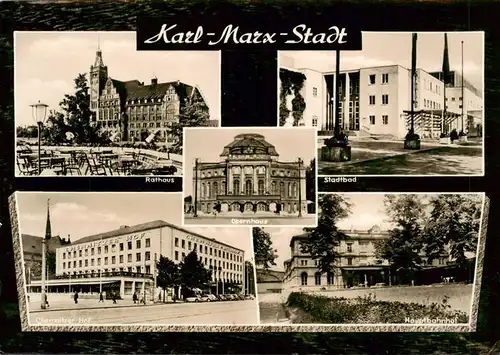 AK / Ansichtskarte  Karl-Marx-Stadt Rathaus Stadtbad Opernhaus Chemnitzer Hof Hauptbahnhof Karl-Marx-Stadt