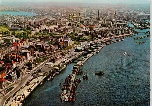 AK / Ansichtskarte  Hamburg Hafen und Stadt Fliegeraufnahme Hamburg