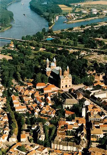 AK / Ansichtskarte  Speyer_Rhein Fliegeraufnahme mit Kaiserdom Speyer Rhein