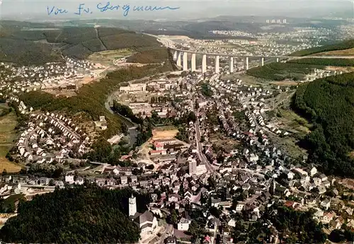 AK / Ansichtskarte  Eiserfeld_Siegen_Westfalen Fliegeraufnahme mit Siegtal Bruecke 