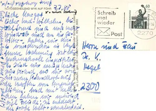 AK / Ansichtskarte  Wyk__Foehr Fliegeraufnahme 