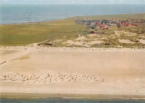 AK / Ansichtskarte  Norddorf_Amrum Blick vom Strand ueber den Kniepsand und die Duenen Norddorf Amrum