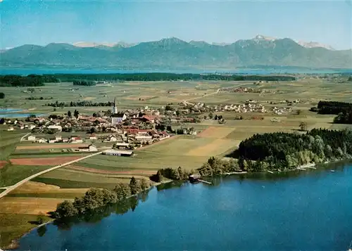 AK / Ansichtskarte  Eggstaett_Oberbayern mit Hartsee Blick zum Chiemsee und Alpen Eggstaett_Oberbayern