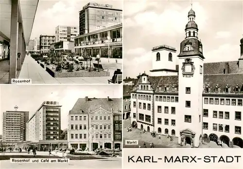 AK / Ansichtskarte  Karl-Marx-Stadt Rosenhof Cafe am Markt Marktplatz